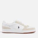 Polo Ralph Lauren Men's Polo Court Leather/Suede Trainers - White/Newport Navy PP - UK 7