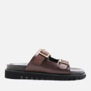 Walk London Men's Jaws Leather Double Strap Sandals - Brown - UK 7