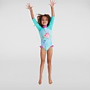 Girls' Placement Long Sleeved Frill Swimsuit Green/Pink - 6-9M