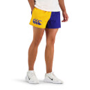 MENS COTTON TWILL HARLEQUIN SHORT WITH POCKETS - BLUE/YELLOW - 30