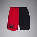 Mens Cotton Twill Harlequin Short With Pockets in Red-30