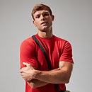 Men's Organic Colour Logo Super Stretch Tee Red - XS