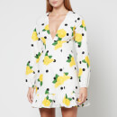 Never Fully Dressed Lemon Cha Cha Printed Cotton-Poplin Mini Dress - UK 6