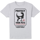 Jurassic World Protect Your Pets Men's T-Shirt - White Jurassic World Protect Your Pets Men's T-Shirt - White