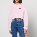 Tommy Jeans Cotton-Blend Velour Cropped Hoodie - XL