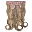 LullaBellz Super Thick 16" 5 Piece Blow Dry Wavy Clip In Extensions Mellow Brown