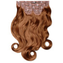 LullaBellz Super Thick 22" 5 Piece Curly Clip In Extensions Mixed Auburn