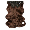 LullaBellz Super Thick 22" 5 Piece Natural Wavy Clip In Extensions Choc Brown
