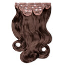 LullaBellz Super Thick 22" 5 Piece Natural Wavy Clip In Extensions Chestnut