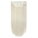 LullaBellz Super Thick 22" 5 Piece Straight Clip In Extensions Bleach Blonde