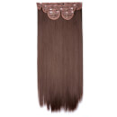 LullaBellz Super Thick 22" 5 Piece Straight Clip In Extensions Chestnut
