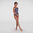 Girl's Digital Allover Splashback Swimsuit Blue/Red - 13-14