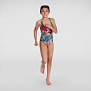 Girl's Digital Allover Medalist Swimsuit Black/Pink - 9-10