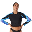 Crop Print Sleeve Rashguard - Speedo Black | M