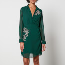 Hope & Ivy Lennon Embellished Chiffon Dress - UK 8