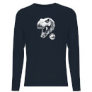 Jurassic Park T Rex Men's Long Sleeve T-Shirt - Navy