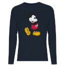 Disney Mickey Mouse Classic Kick Men's Long Sleeve T-Shirt - Navy