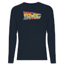 Back To The Future Classic Logo Men's Long Sleeve T-Shirt - Navy