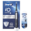 Oral B iO4 Matte Black Electric Toothbrush + 8 Refills
