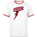 Marvel Daredevil Classic Logo Unisex Ringer T-Shirt - White/Red