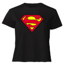 Official Superman Shield Women's Cropped T-Shirt - Black