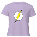 Justice League Flash Logo Women's Cropped T-Shirt - Lilac