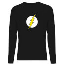 Justice League Flash Logo Men's Long Sleeve T-Shirt - Black