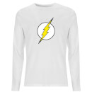 Justice League Flash Logo Men's Long Sleeve T-Shirt - White