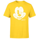 Mickey Mouse Worn Face Men's T-Shirt - Yellow