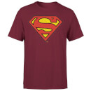Official Superman Crackle Logo Men's T-Shirt - Burgundy