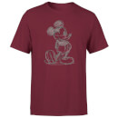 Disney Mickey Mouse Sketch Men's T-Shirt - Burgundy