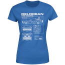 Back To The Future Delorean Schematic Women's T-Shirt - Blue