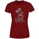 Disney Mickey Mouse Sketch Women's T-Shirt - Burgundy