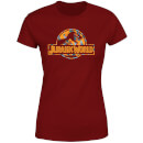 Jurassic Park Logo Tropical Women's T-Shirt - Burgundy