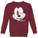 Disney Mickey Mouse Worn Face Kids' Sweatshirt - Burgundy