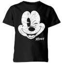 Disney Mickey Mouse Worn Face Kids' T-Shirt - Black