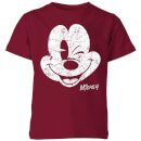 Disney Mickey Mouse Worn Face Kids' T-Shirt - Burgundy
