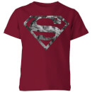 Marble Superman Logo Kids' T-Shirt - Burgundy