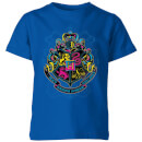 Harry Potter Hogwarts Neon Crest Kids' T-Shirt - Blue
