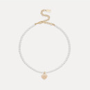 Coach C Heart Gold-Plated Faux Pearl Choker Necklace Coach C Heart Gold-Plated Faux Pearl Choker Necklace