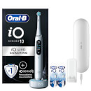 Oral-B iO Series 10 Elektrische Zahnbürste, Lade-Reiseetui, Stardust White mit 8 Aufsteckbürsten Oral-B iO Series 10 Elektrische Zahnbürste, Lade-Reiseetui, Stardust White mit 8 Aufsteckbürsten