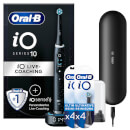 Oral-B iO Series 10 Elektrische Zahnbürste, Lade-Reiseetui, Cosmic Black mit 8 Aufsteckbürsten