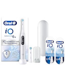 Oral-B iO Series 6 Elektrische Zahnbürste, Reiseetui, White mit 8 Aufsteckbürsten