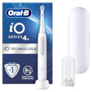 Oral-B iO Series 4 Elektrische Zahnbürste mit Reiseetui Quite White mit 8 Aufsteckbürsten