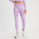 Naisten saumattomat MP Shape -leggingsit – violetti solmuvärjäys - XL