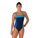 Colorblock Relay Back with Shelf Bra One Piece - Peacoat Blue | Size 28