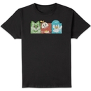 Pokémon 1st Starters Panels Unisex T-Shirt - Black Pokémon 1st Starters Panels Unisex T-Shirt - Black