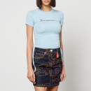 Fiorucci Ruched Logo-Embroidered Stretch-Modal T-Shirt - XS