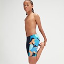 Digital All-Over-Schwimmhose mit V-Schnitt für Jungen Marineblau/Blau - 13-14