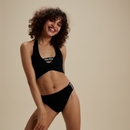 Flu3nte Logo Convertible Solid Bikini Top - Black | Size M
